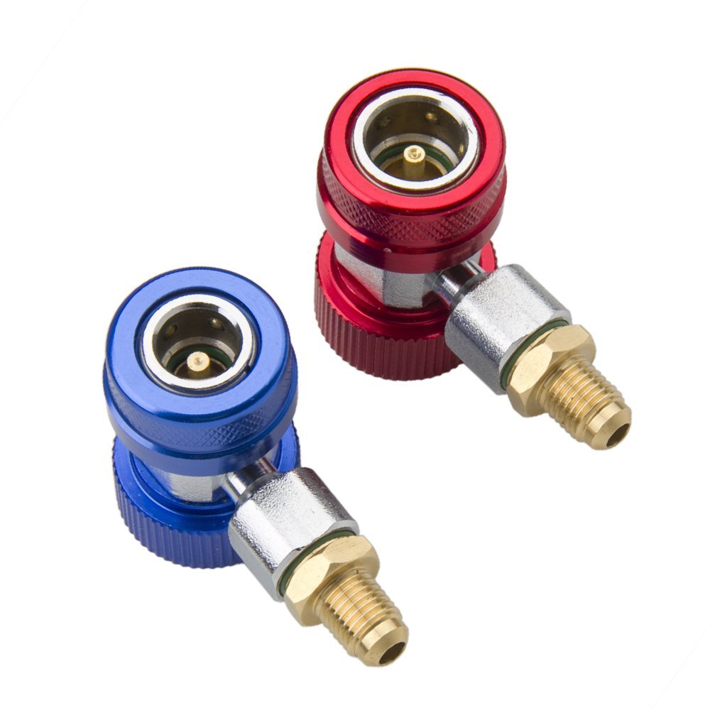 2PACK Quick Connector Adapter Coupler Auto A/C Manifold Gauge Low/High HVAC