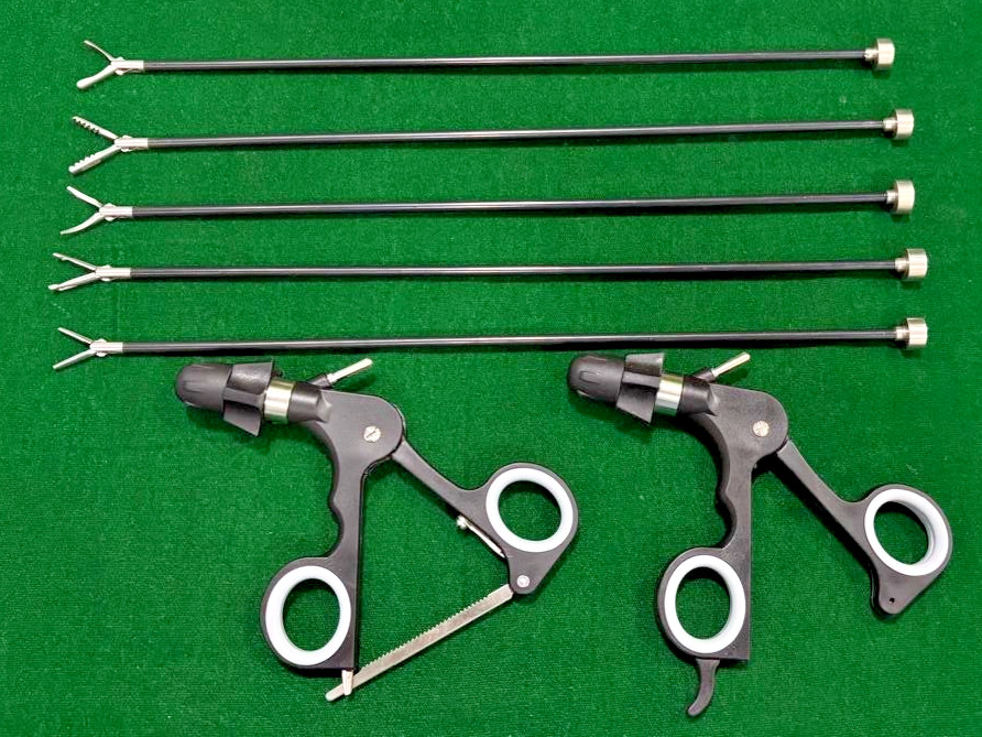 5pc Laparoscopic Monopolar Grasper Insert 5mmx330mm with 2pc Handle Reusable