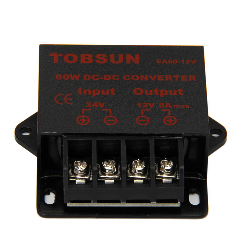 Power Converter DC 24V to DC 12V 5A 60W Voltage Regulator Step Down Buck Reducer