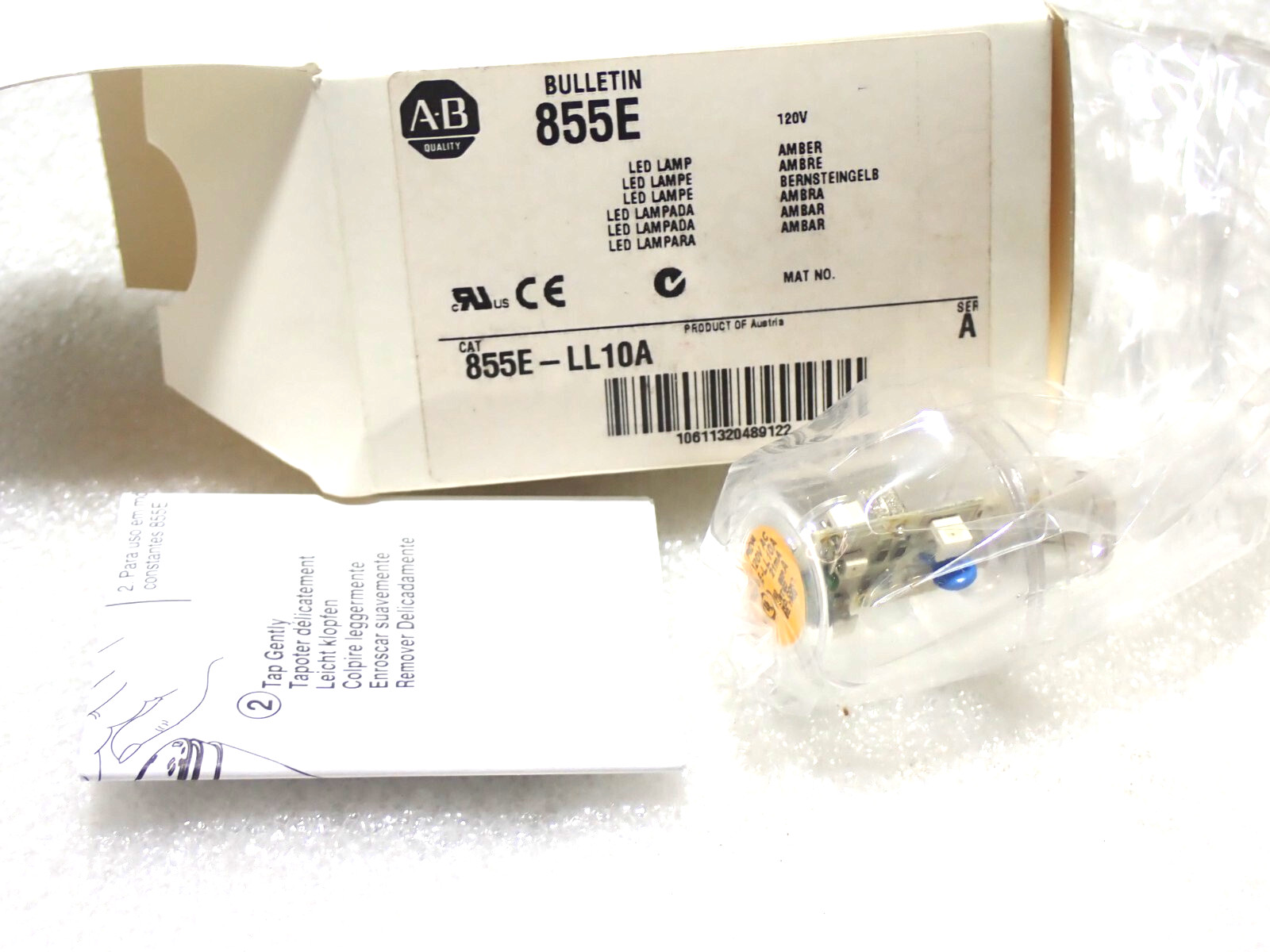 855E-LL10A ALLEN BRADLEY AMBER LAMP STACK REPLACEMENT BULB NEW