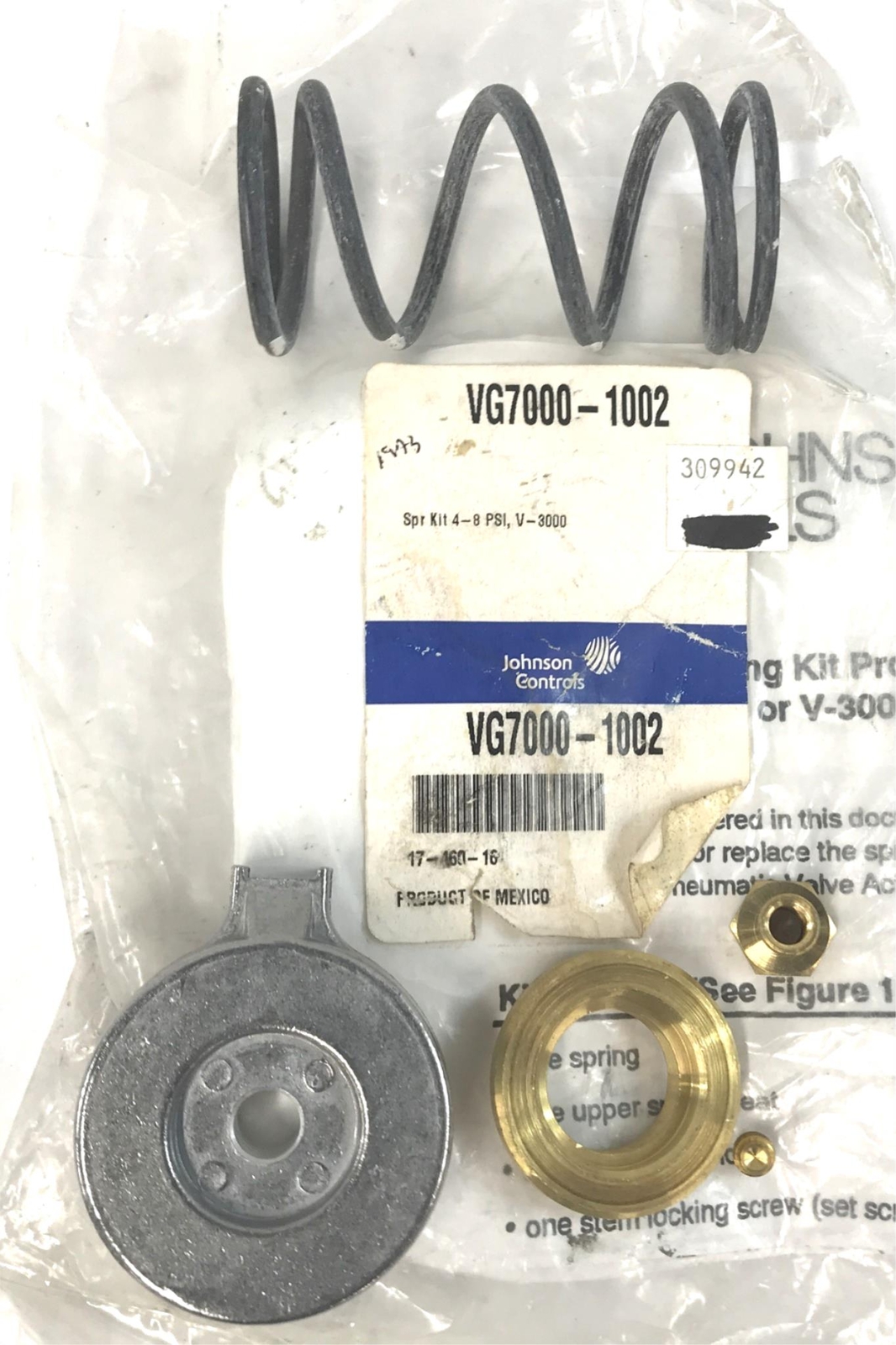 Johnson Controls Spring Kit 4-8 PSI V-3000 VG7000-1002 NOS