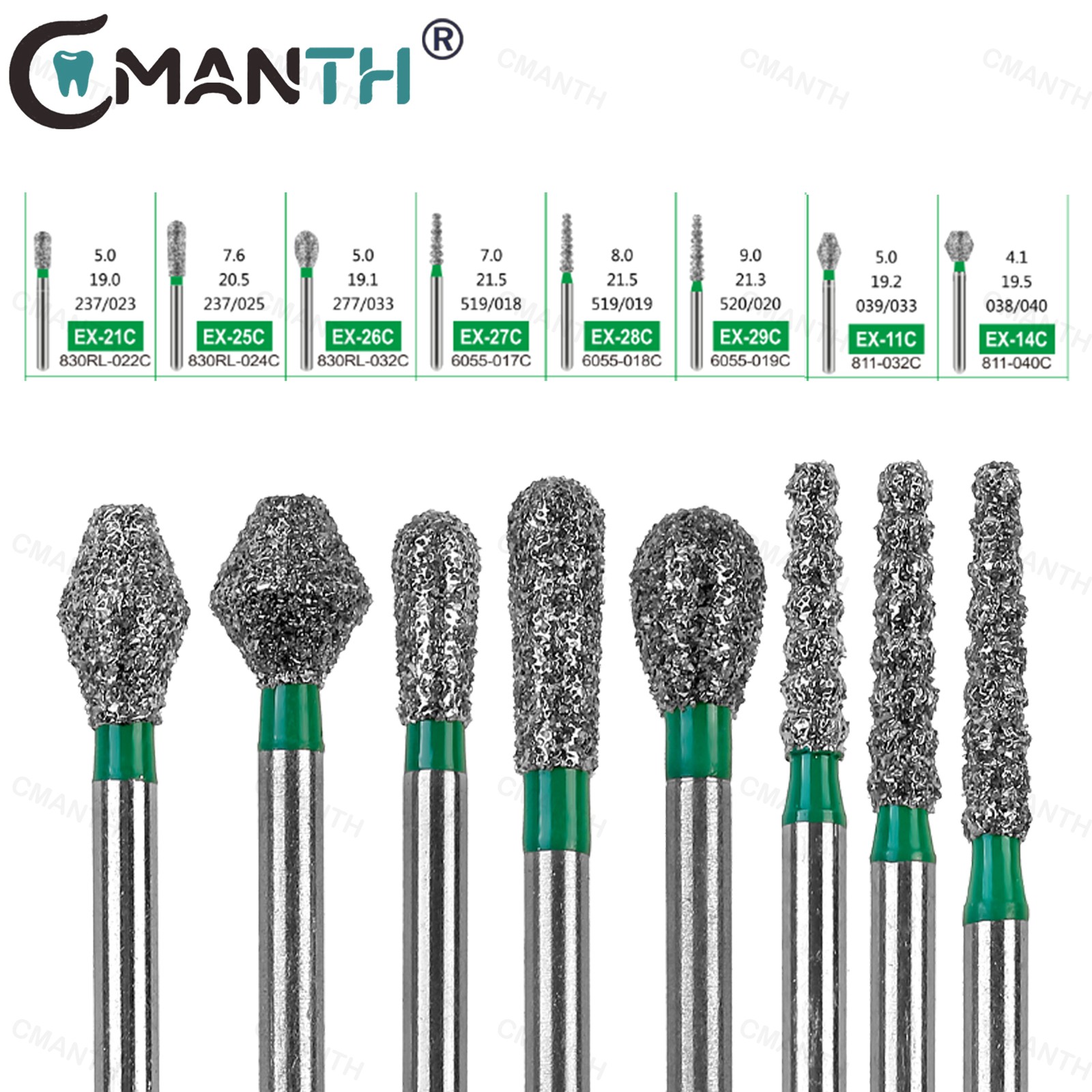 Dental Diamond Burs Dentistry Strawberrie FG 1.6mm Polishing Bur For High Speed