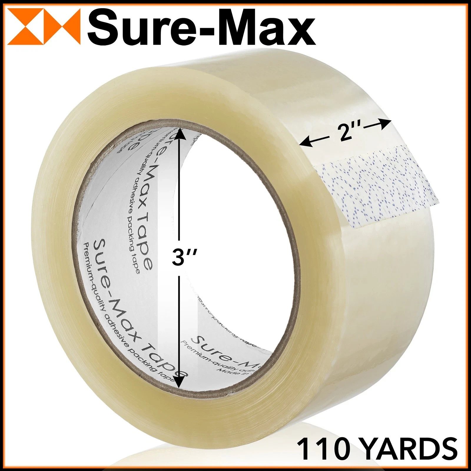 144 Rolls Clear Carton Sealing Packing Tape Shipping – 1.8 mil 2″ x 72 Yards