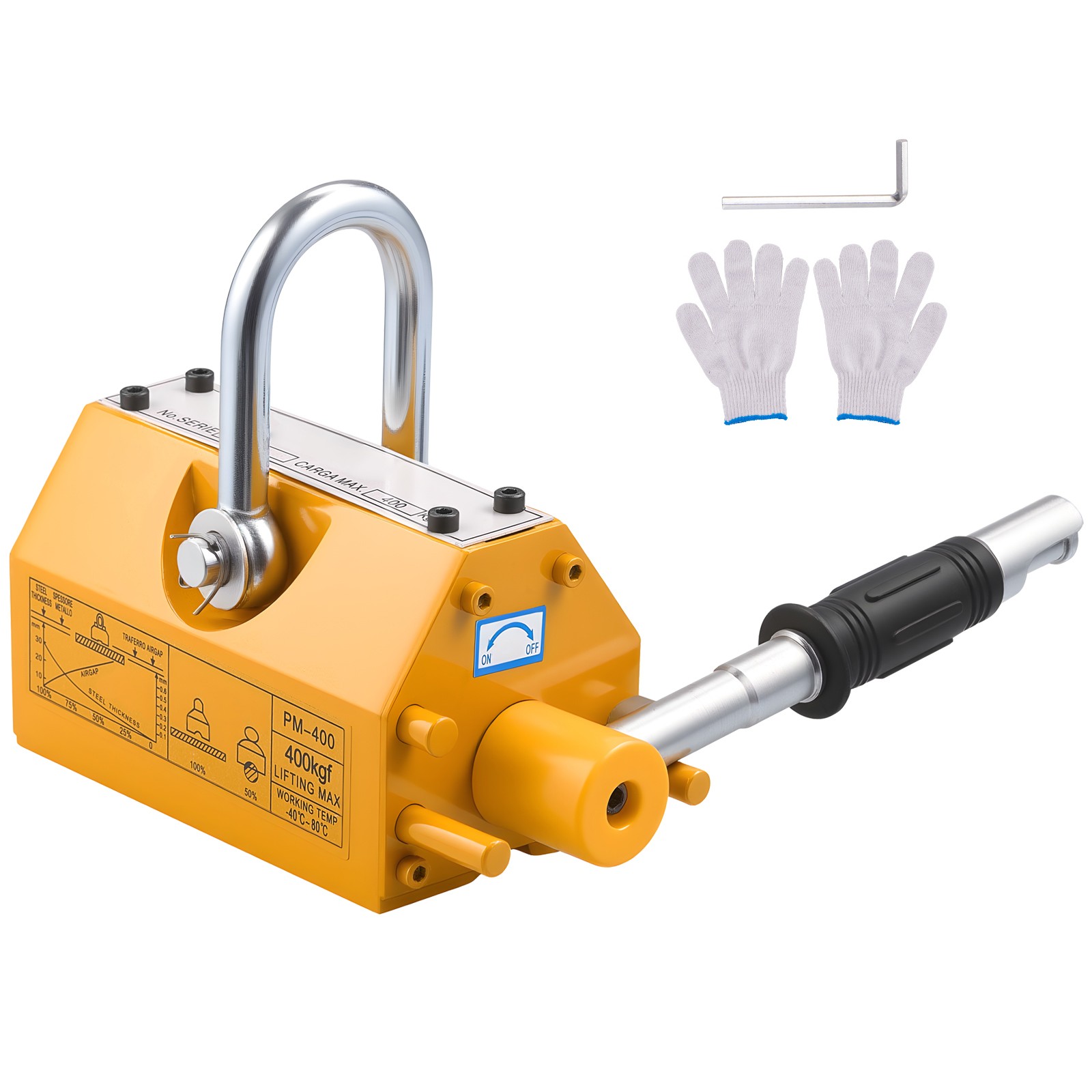 Uimoso Permanent Magnetic Lifter with 880 lbs Load Capacity, N42 Magnet