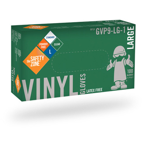 100 Clear Vinyl Powder Free Gloves for Food Service Cleaning by The Safety Zone