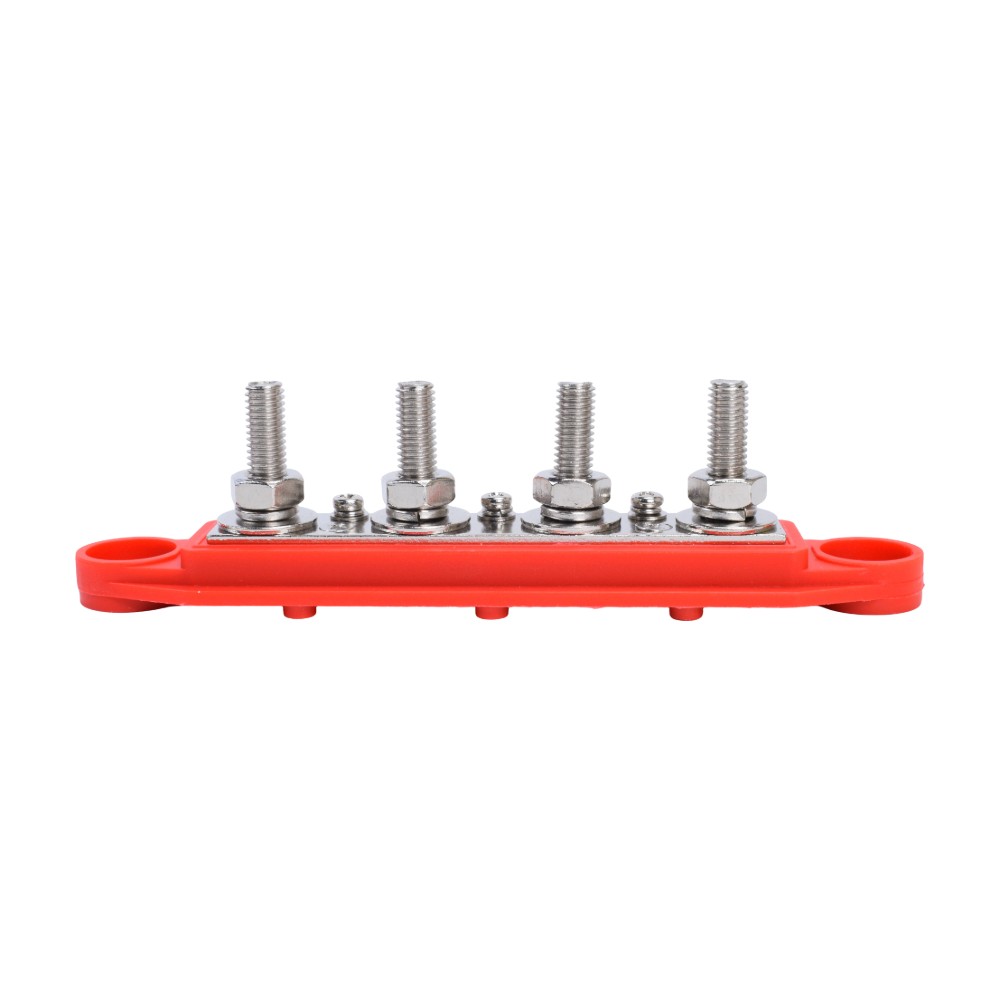 Red & Black 5/16″ 4 Stud Power Distribution Busbar Bus Bar With Cover Fast Ship