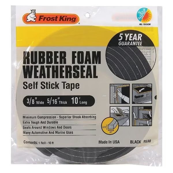 Frost King Spnge Rubber Foam Tape, 3/8In