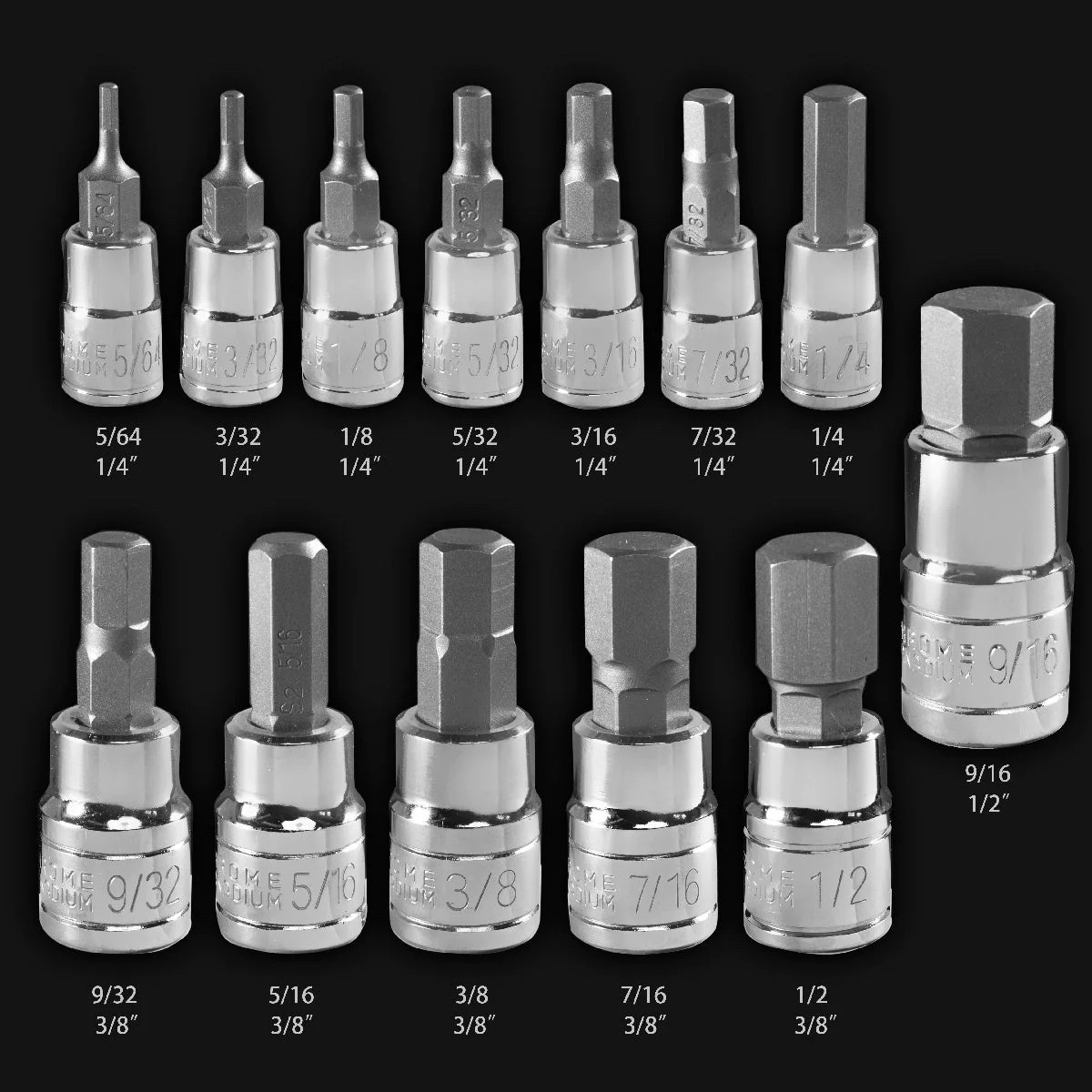 New Stark Tools 13pc SAE Hex Bit Sockets – P/N 33501