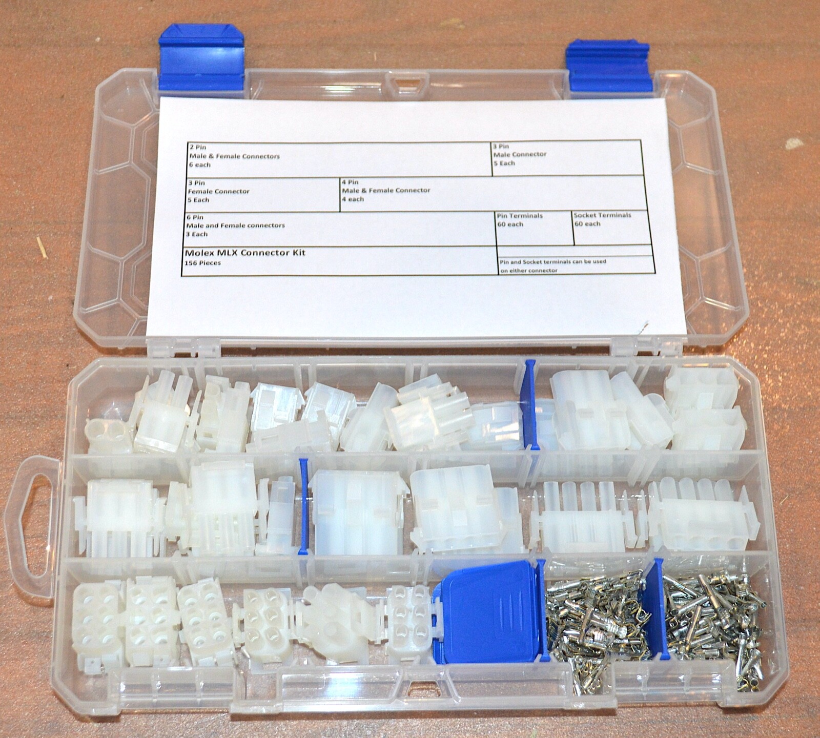 Molex MLX Small Connector and Terminal Kit 156 Pieces 2-6 Conductor