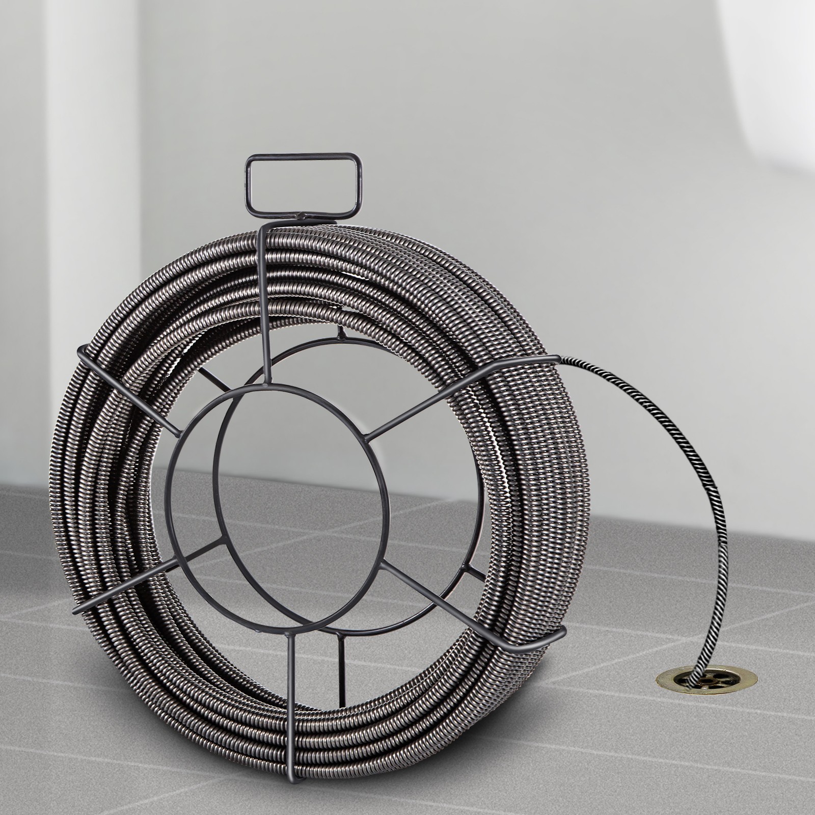 Drain Cable Sewer Cable 50Ft 1/2In Drain Cleaning Cable Auger Snake Pipe