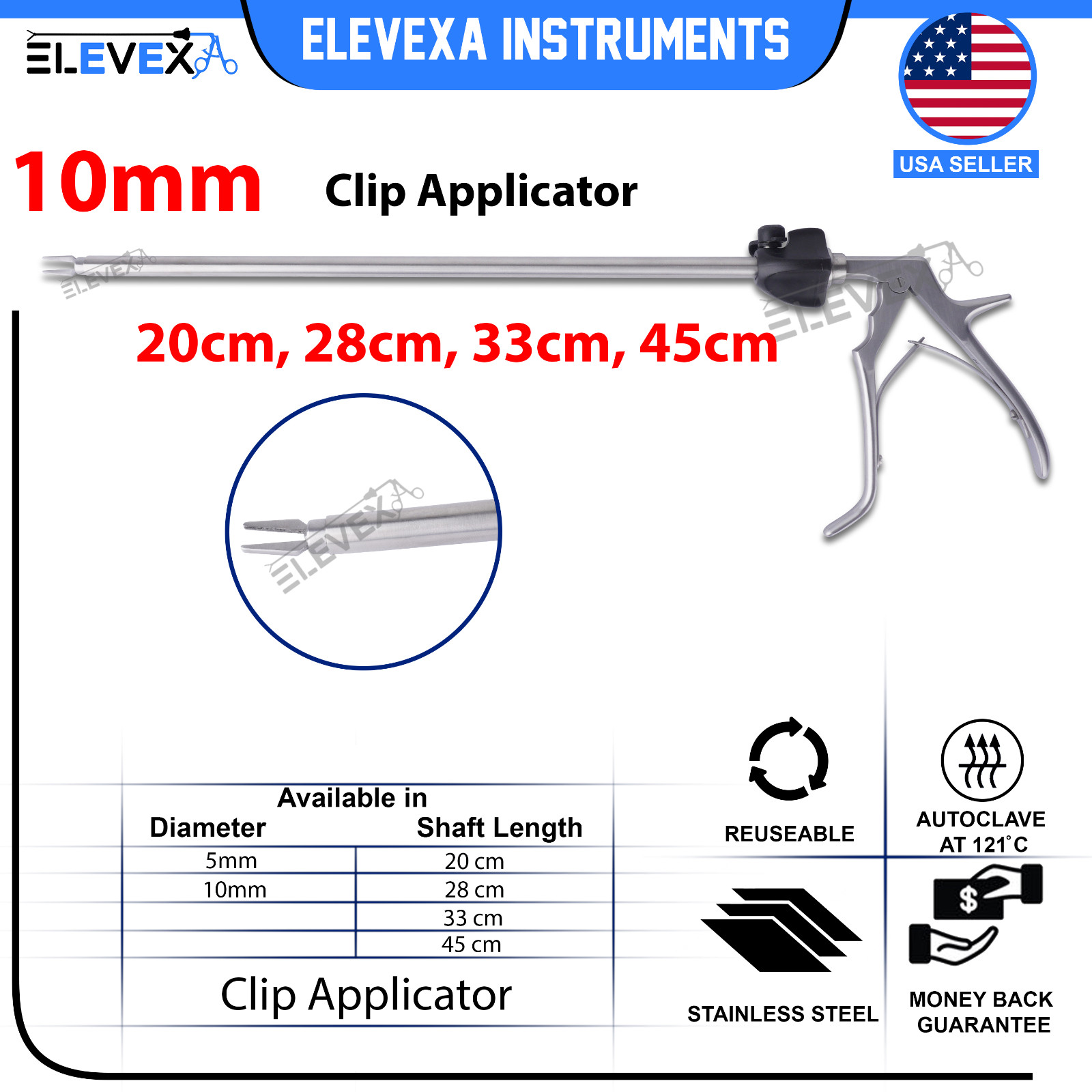 Laparoscopic Clip Applicator 10mm Clip Applier Endoscopy Surgical Clip Applier