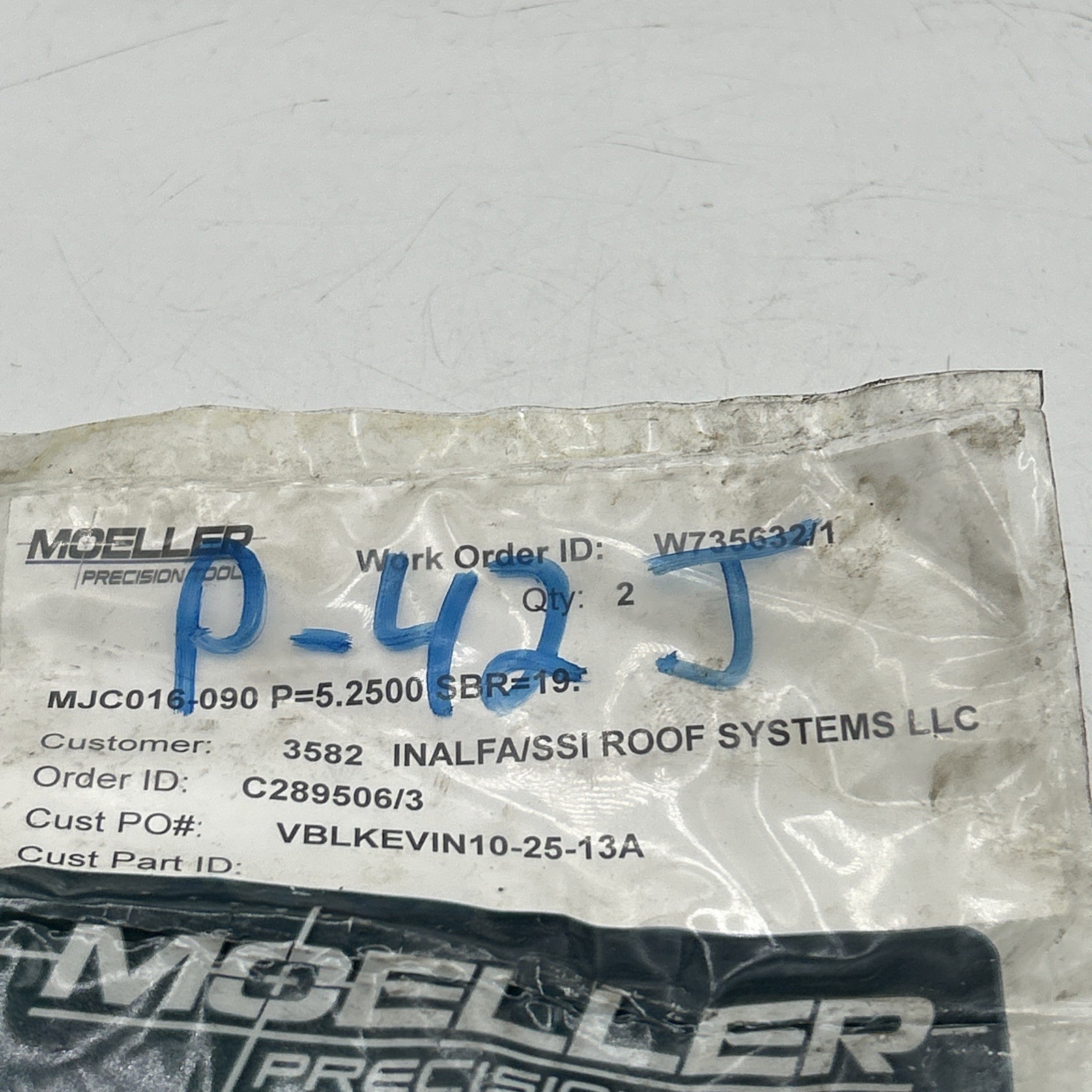 Lot Of 2 MJC016-090 P=5.2500 SBR=19 MOELLER PRECISION TOOL See Pics