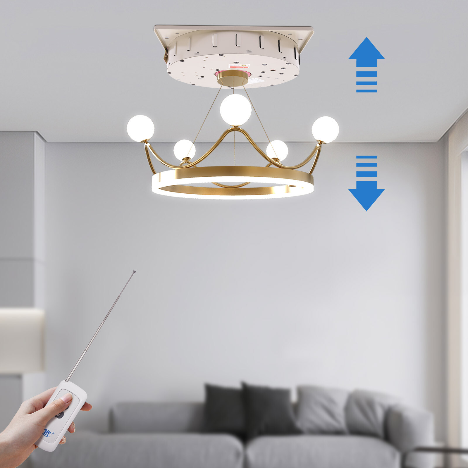 50kg/110lbs Chandelier Lifter Electric Motor Pendant Lamp Hoist Lifting System