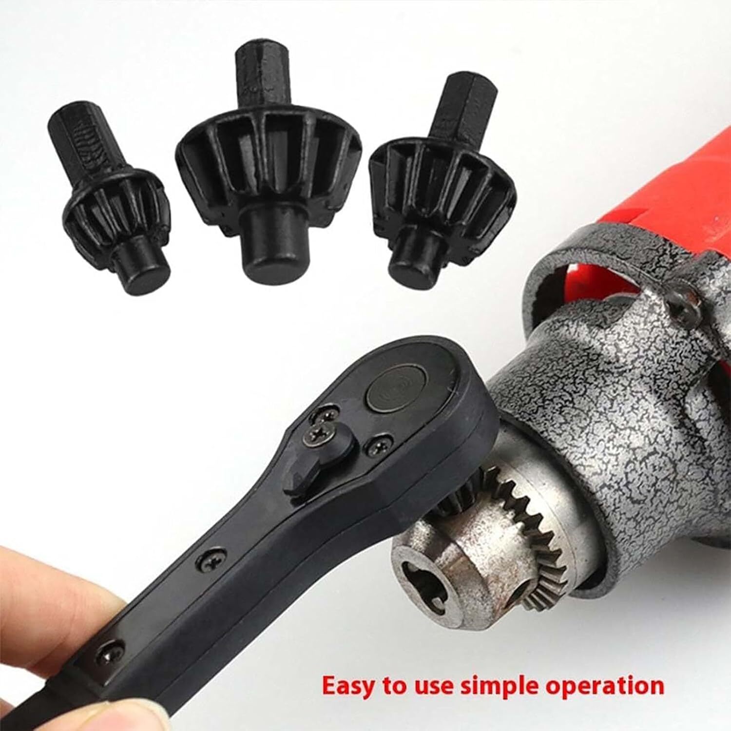 2-in-1 Ratchet Drill Chuck Key Wrench – Universal Chuck Key Replacement Tool for