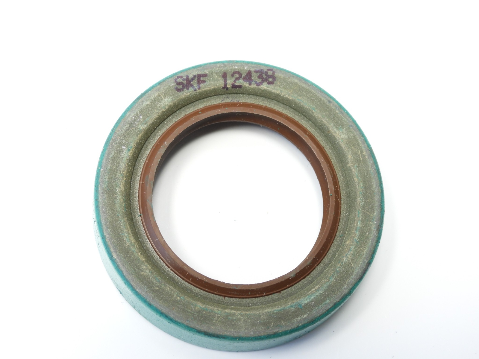 SKF 12438 Double Lip Oil Seal – Solid, 1.250 in Shaft Dia., 1.997 in OD, 0.438 i