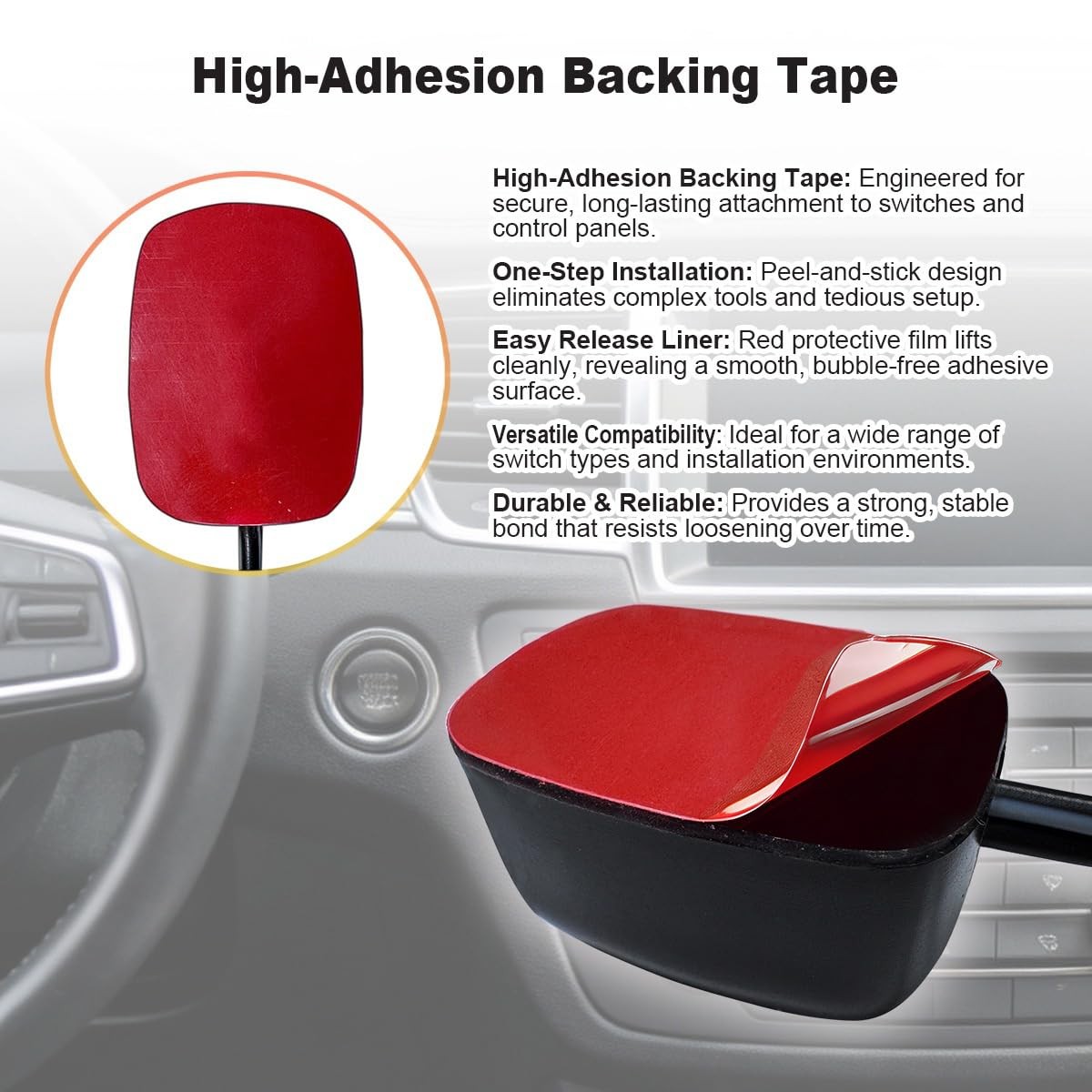 Universal Rocker Switch Car DIY Paste Type ON/Off 12V DC Pre-Applied Adhesive