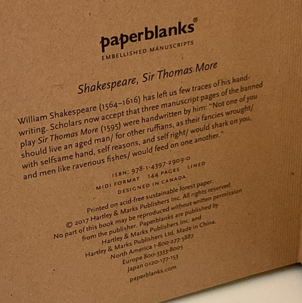 Paperblanks «William Shakespeare» Embellished Journal w/Magnet Closure