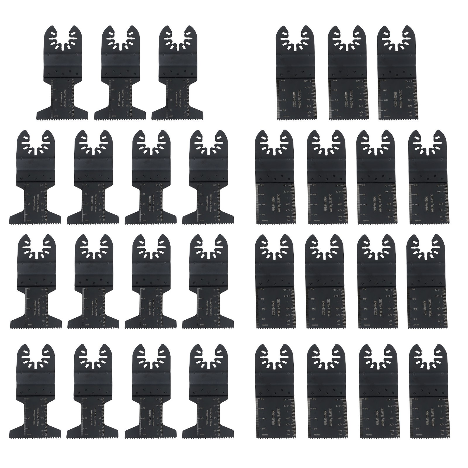 30-PCS Multitool Oscillating Saw Blades 1-3/8″ and 1-3/4″ Cutting Blades Kit