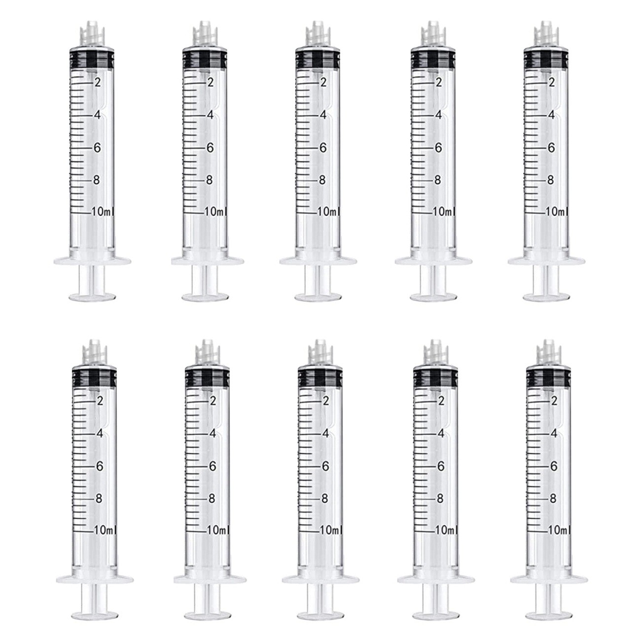 10x 10mL Plastic Syringe Luer Lock Tip Liquid/Ink Animal Feeder Sterile 10cc
