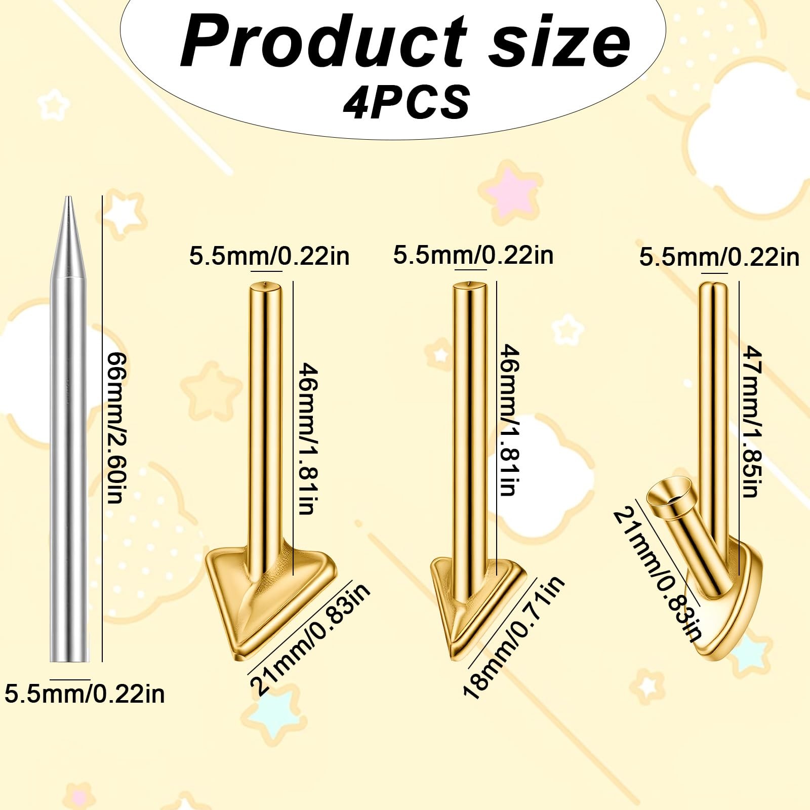 4PCS Copper Plastic Welding Tips Welder Soldering Iron Tip…