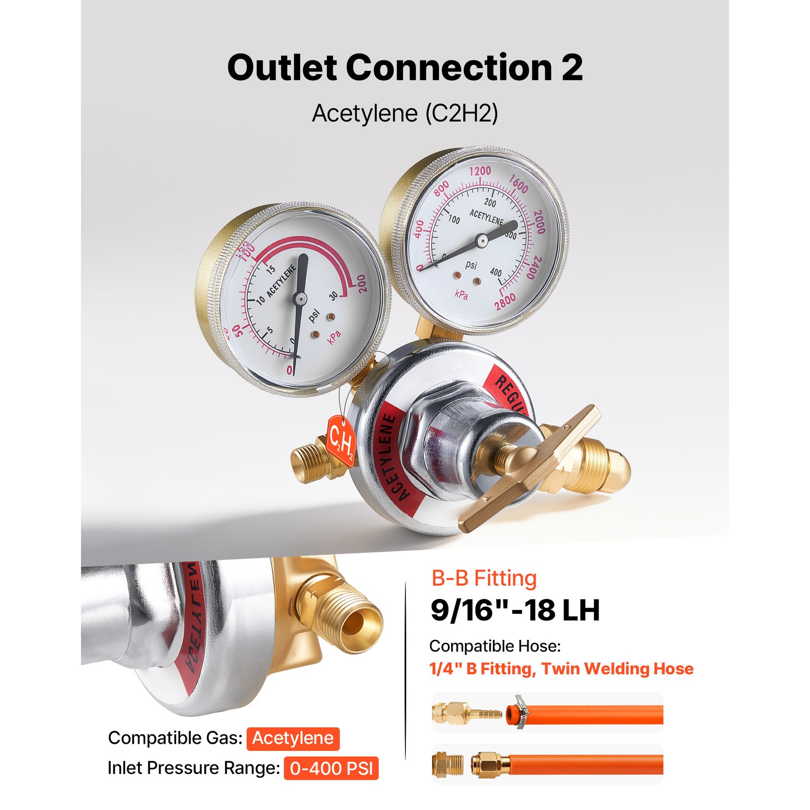 Uimoso Oxygen Acetylene Regulator Set for Welding with Gas Gauges and T-Handle