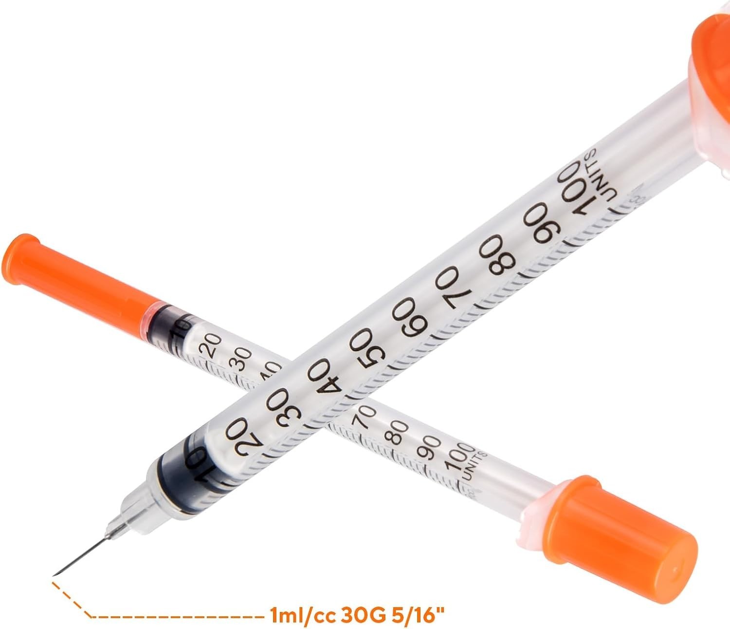 Individually Wrapped 30-Pack U-100 1ml Sterile Syringes for Precise Measurement