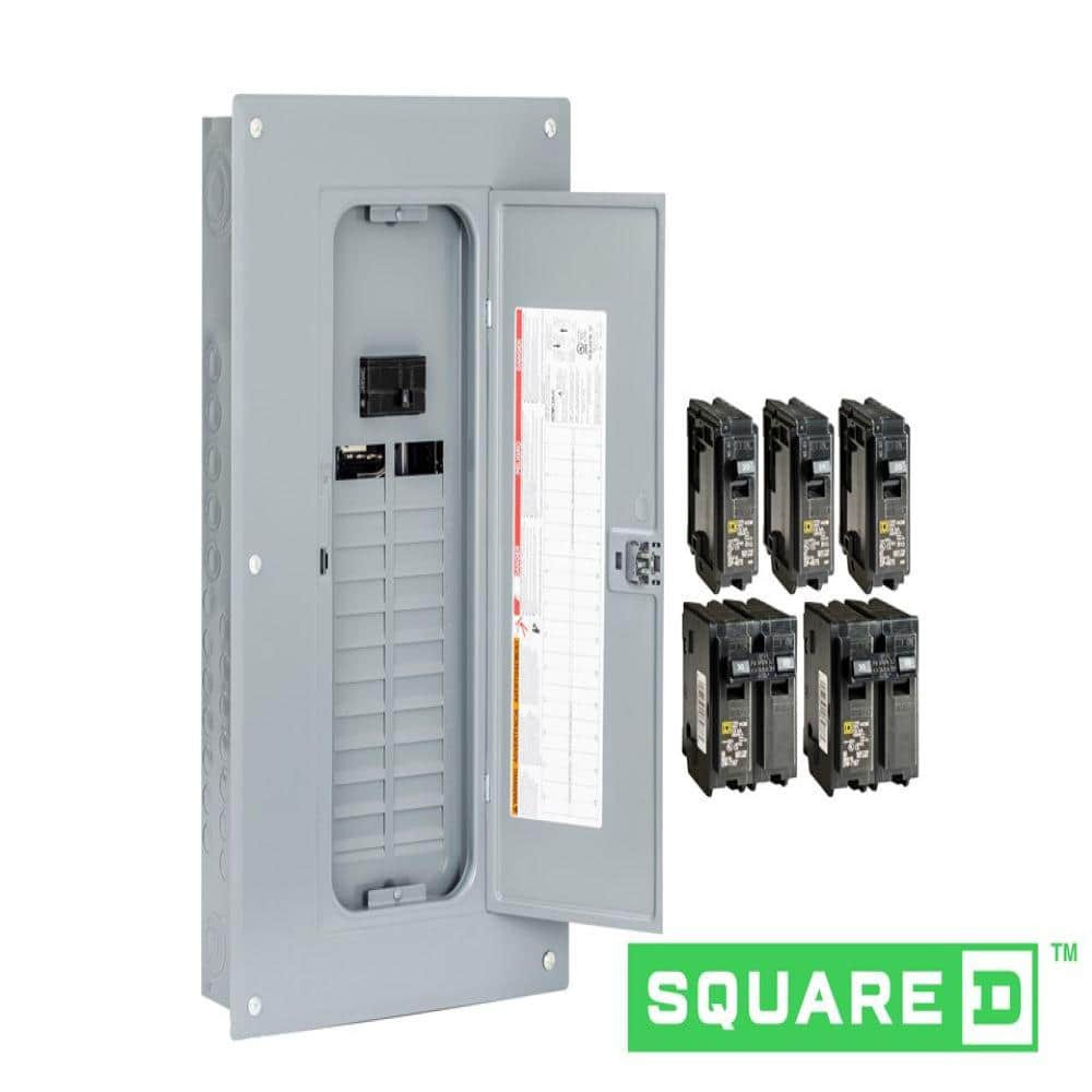 Square D 100 Amp 24-Space 48-Circuit Indoor Main Breaker Panel Box Load Center