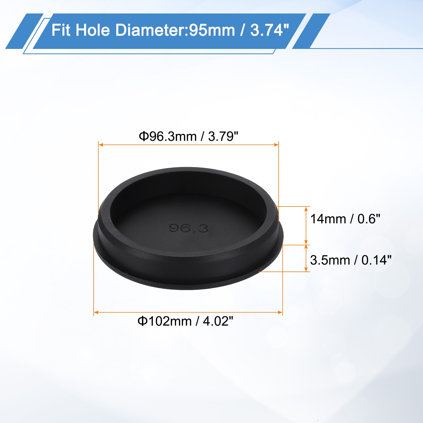Silicone Hole Plugs Round Rubber Stopper for 95mm/3.74″ Hole Black
