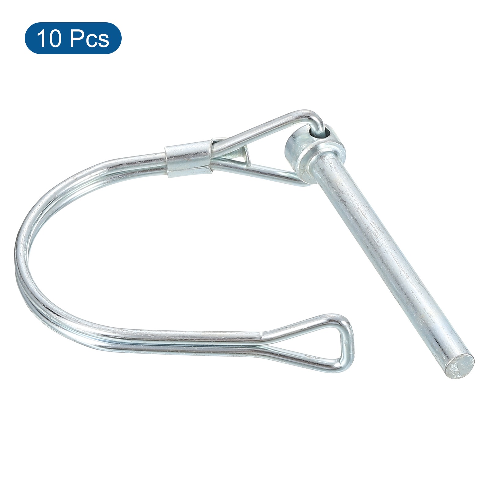 10Pcs 5mm x 50mm Linch Pin with Ring OUTDOOR USE Trailer Pins Silver