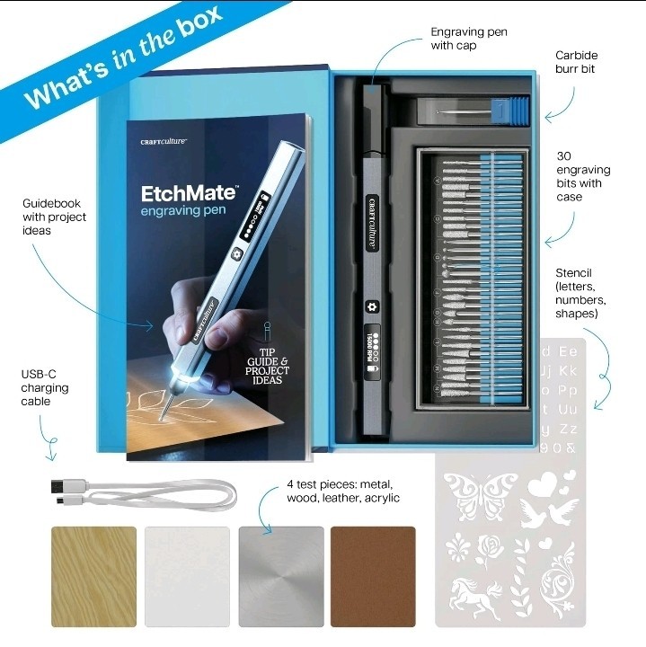 EtchMate Engraving Pen for Metal, Wood, Glass, Plastic & All Materials – Engr…