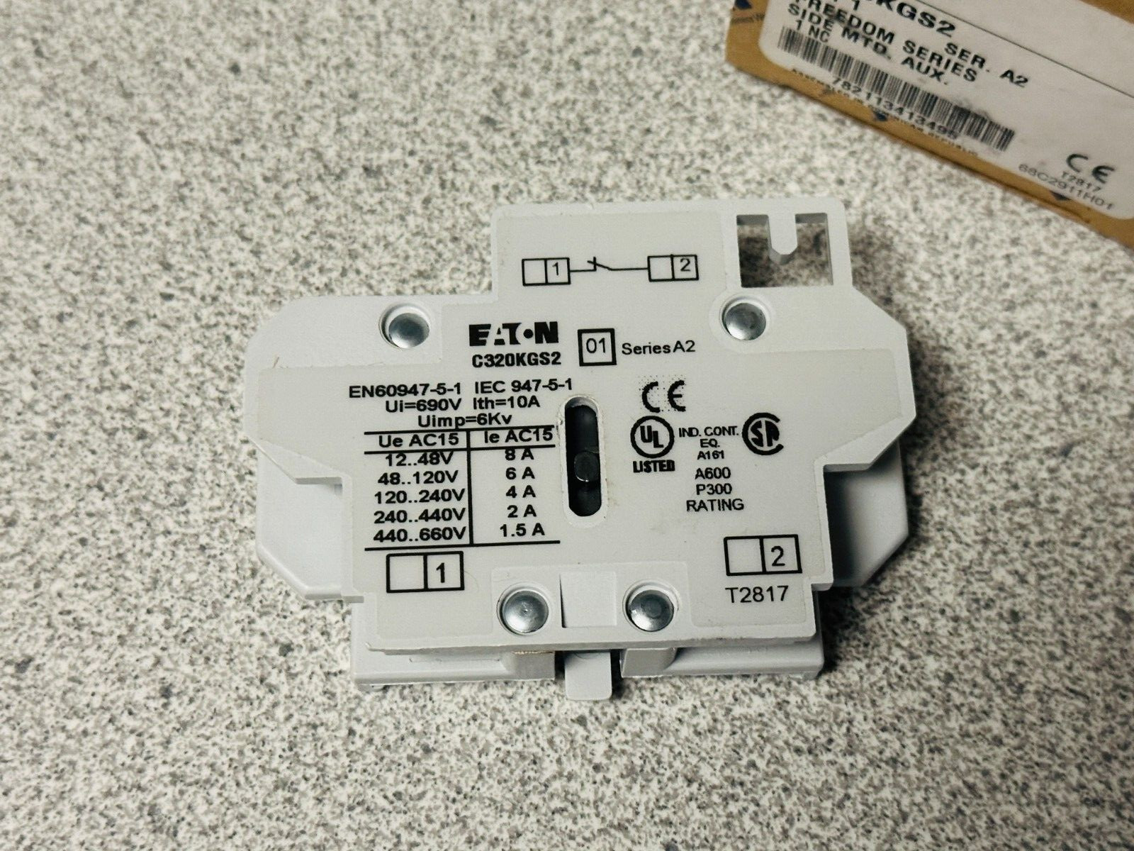 NEW EATON Cutler-Hammer C320KGS2 Freedom Series Side Mount Auxiliary Contact 1NC