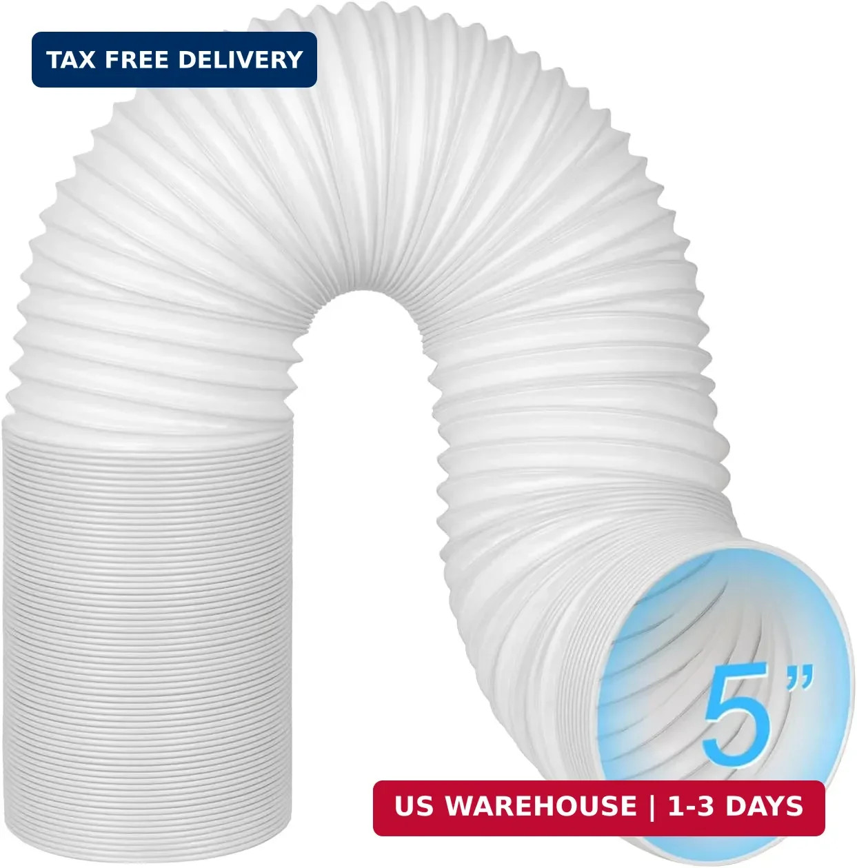 5 Inch Portable AC Air Conditioner Hose Anti-Clockwise Thread & Length up to 80″
