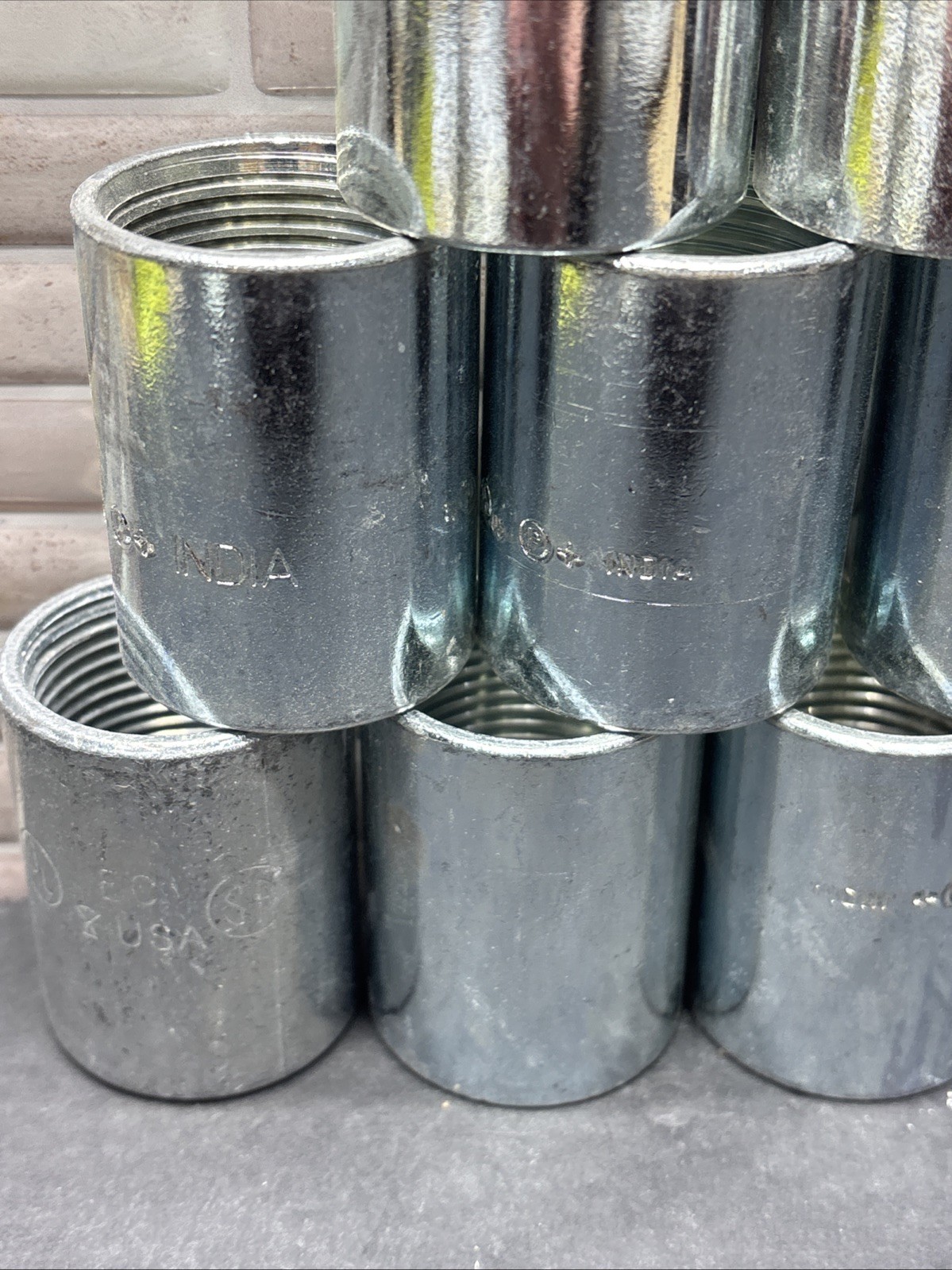 12- Rigid 1” Conduit Couplings, Threaded, Steel, Open Box