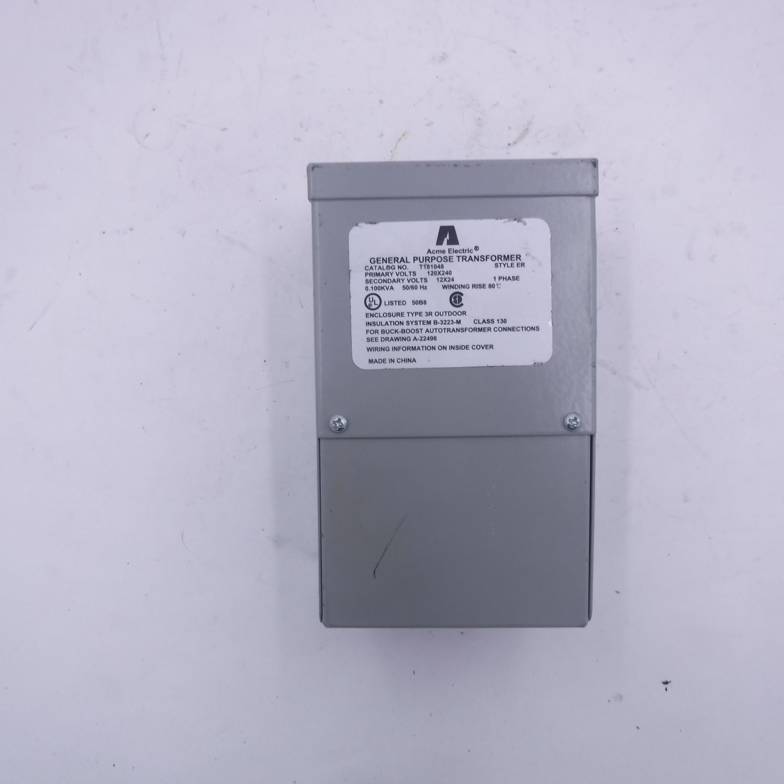 Acme Electric Buck Boost 1-Phase Transformer 120VAC/240VAC Nema 3R 60 Hz
