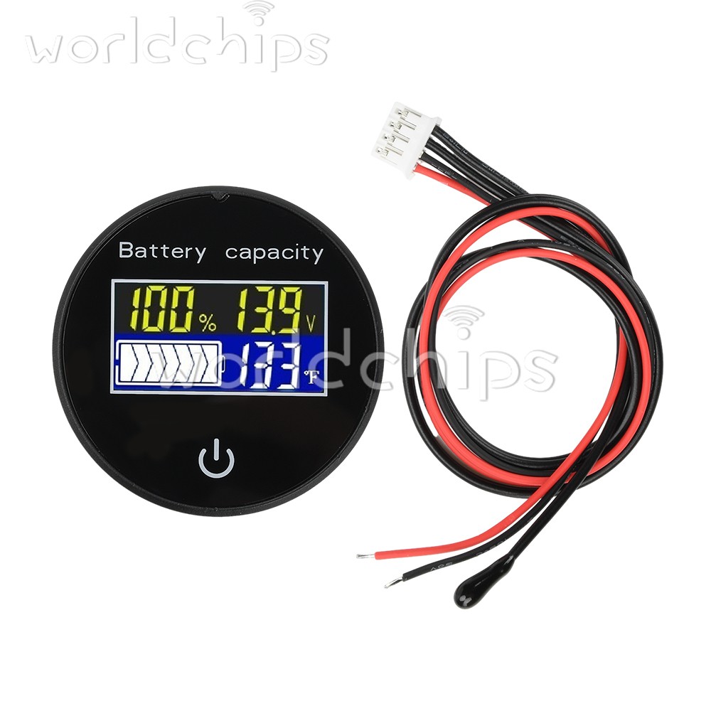 LCD Digital Battery Level Indicator Voltage Power Percentage Temperature Display