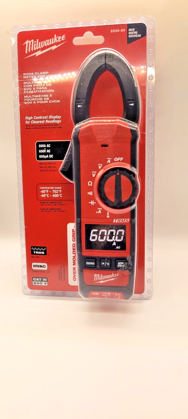 Milwaukee 2236-20 Clamp Meter for HVAC/R – Red