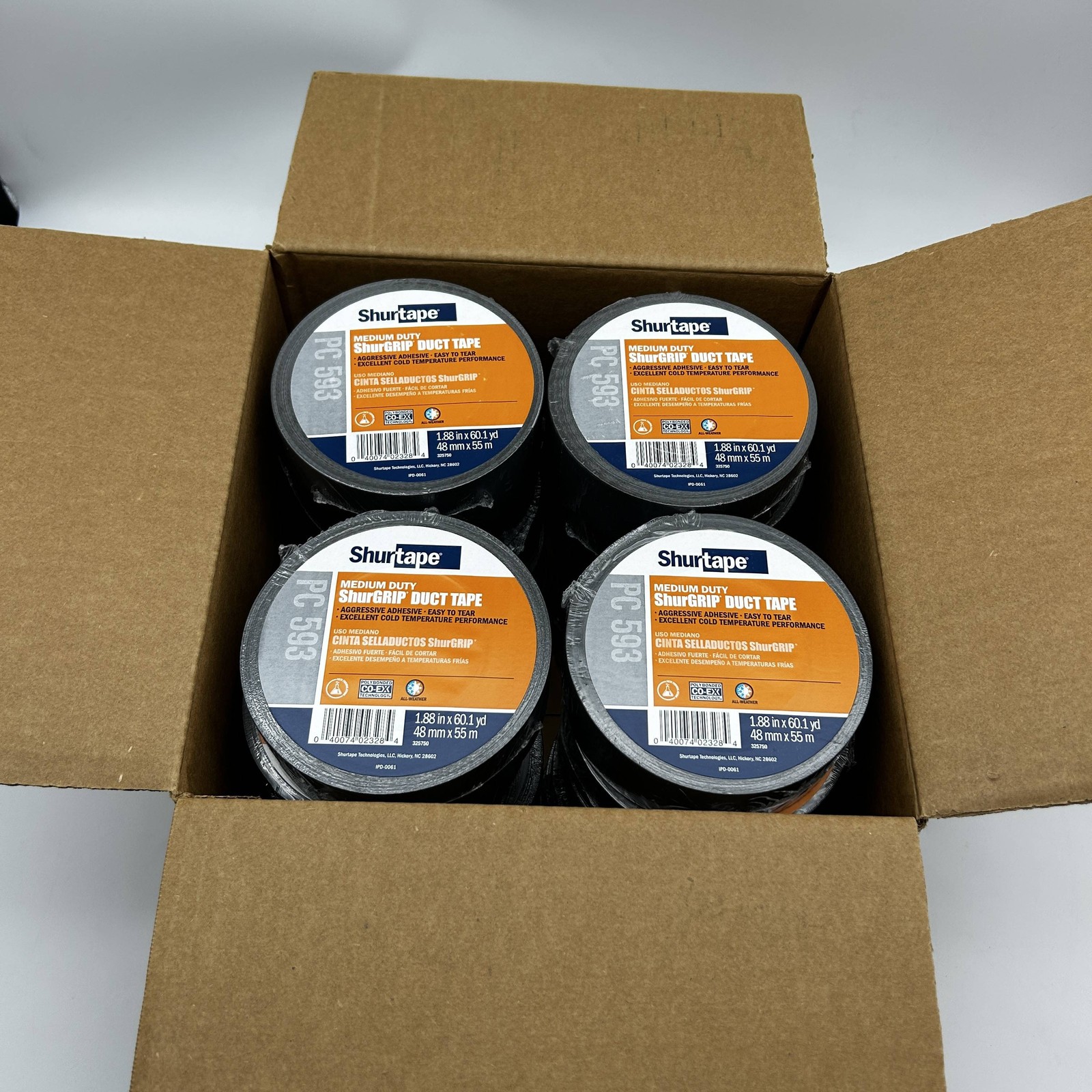 Shurtape PC593 Duct Tape Silver 48MM X 55m 8 Mil General Purpose 152303 24 Rolls