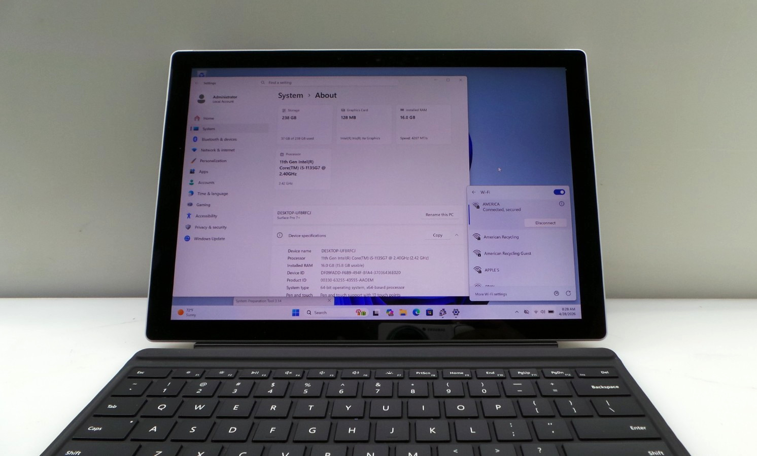 LOT OF 7 Microsoft Surface Pro 7 + 12.3″ i5-1135G7 2.40GHz 16GB RAM 256GB SSD