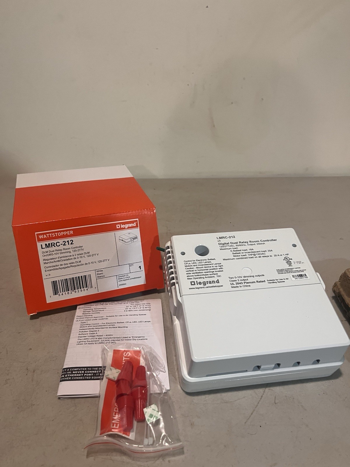 LMRC 212 Legrand Wattstopper DLM Room Controller 2 Relay 0-10V Dimming NIB