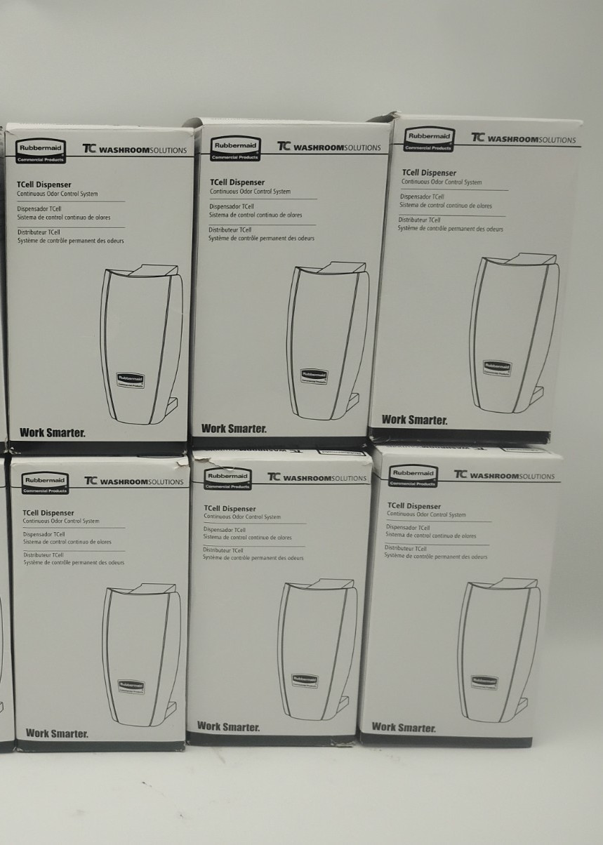 Lot of 6 Rubbermaid 1793547 TCell Dispenser ~ Odor Control System ~White