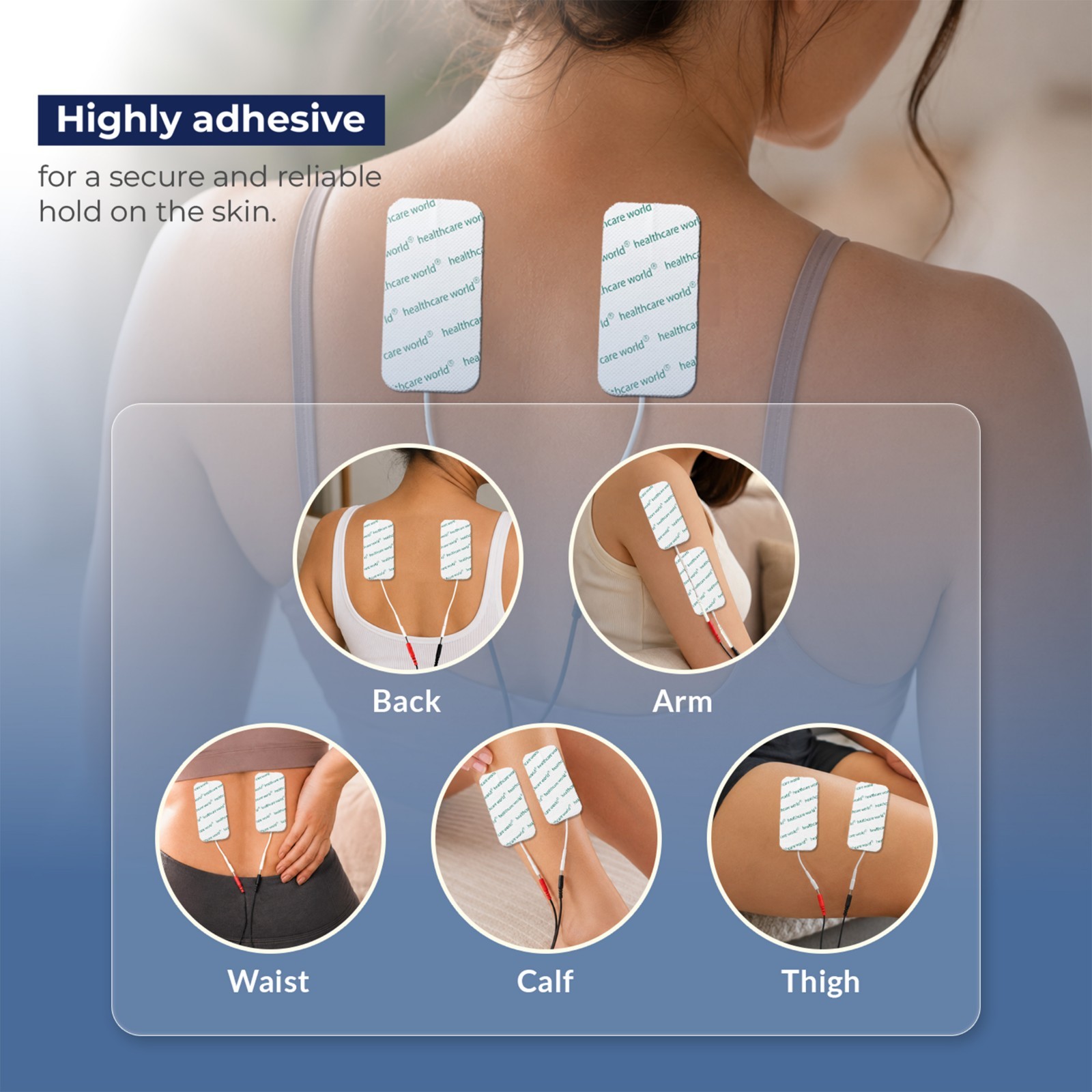 8 LARGE TENS ELECTRODE PADS Reusable For Tens Machines