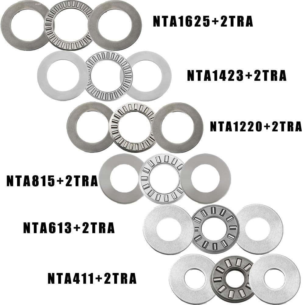 4 Sets NTA1220+2TRA, Thrust Needle Roller Bearings with Two Washers, ID 3/4″, OD