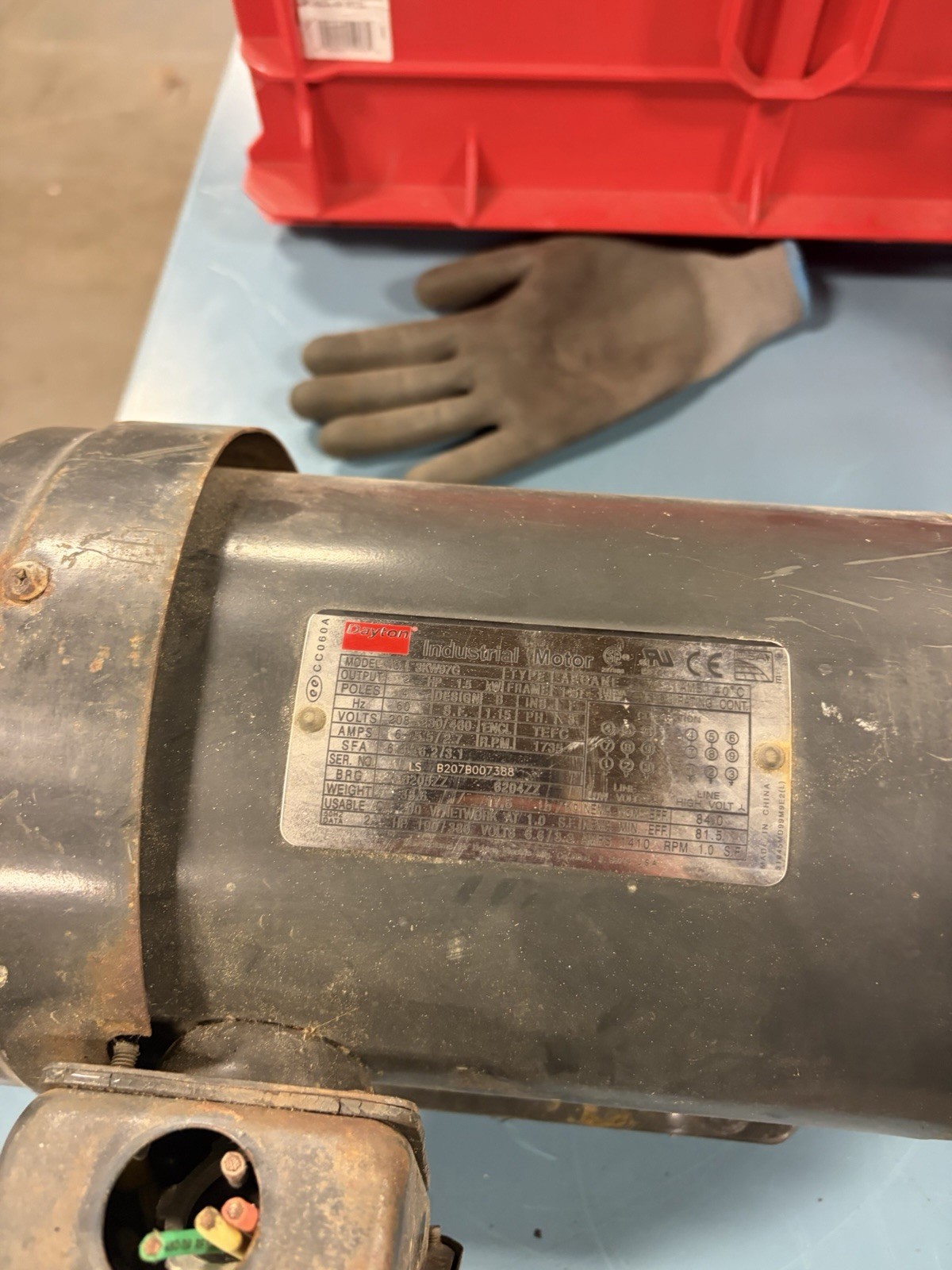 Dayton 3KW97G 2HP TEFC Motor 208-230/460V 145T 1735 RPM AEGANE USED