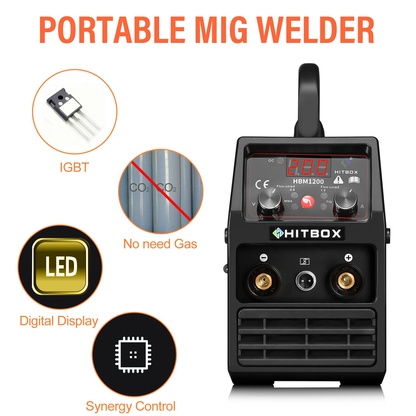 HITBOX 4 IN 1 Flux MIG Stick Lift TIG Welder Spool Gun Welding Machine 110V/220V