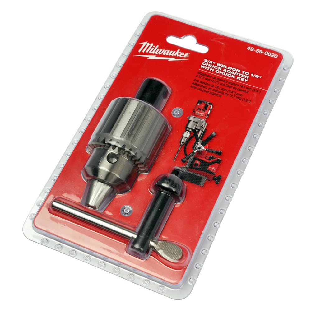 Milwaukee 3/4″ Weldon to 1/2″ Chuck Adapter with Key Heavy-Duty 49-59-0020