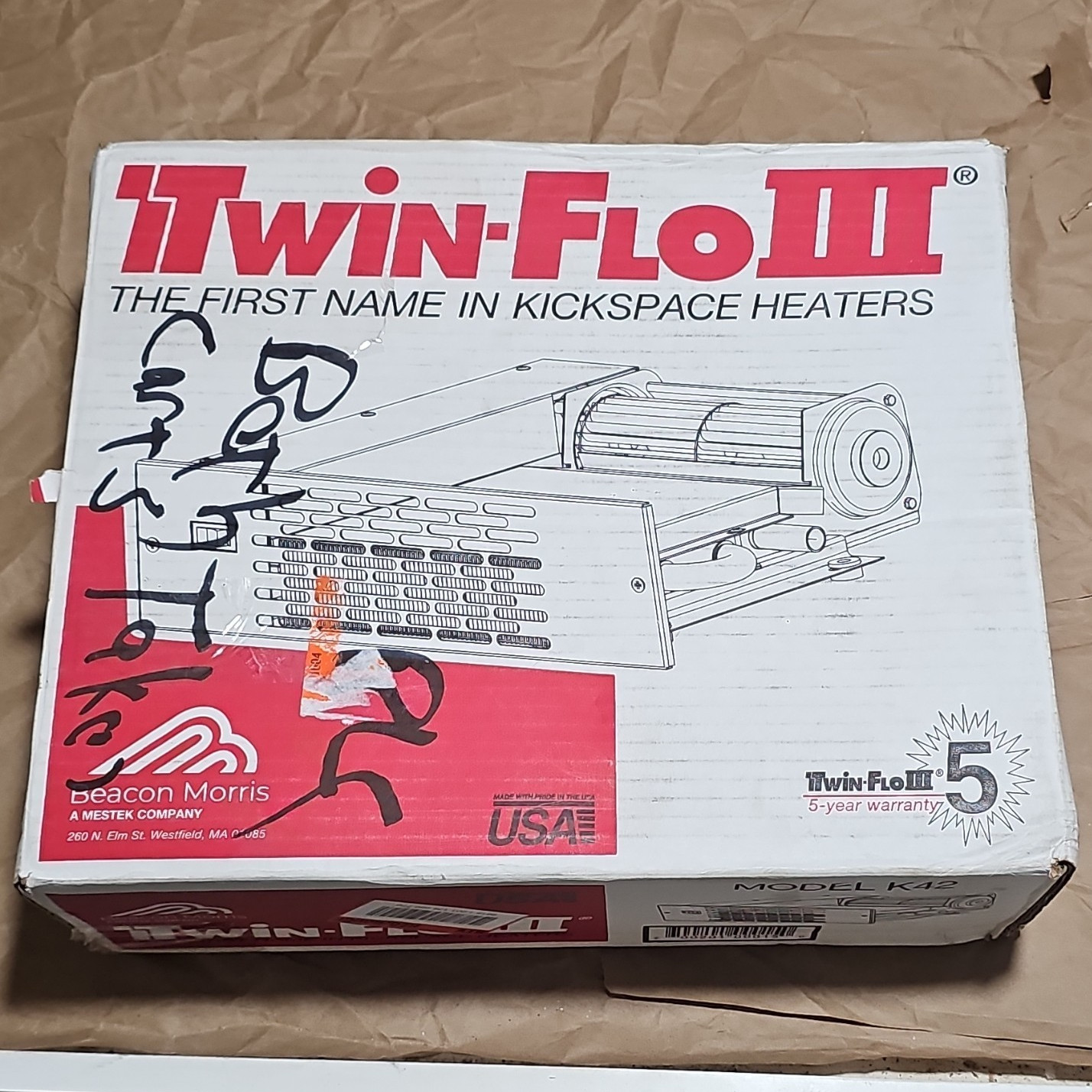 Beacon Morris Twin-Flo III Kickspace Unit Heater K42 115V Forced Air Gray/Black