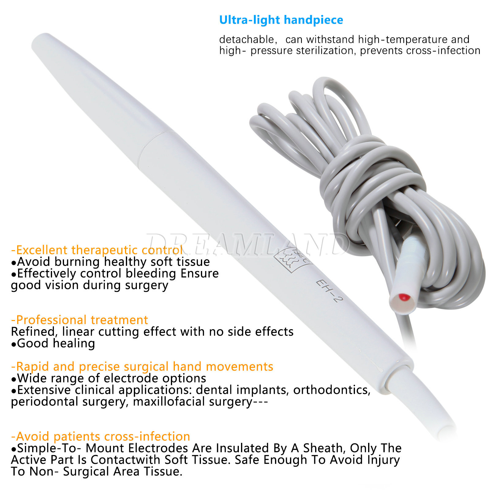 Dental High-frequency Electrosurgery Unit ES-20 Electricity Knife 7 Tips US/EU