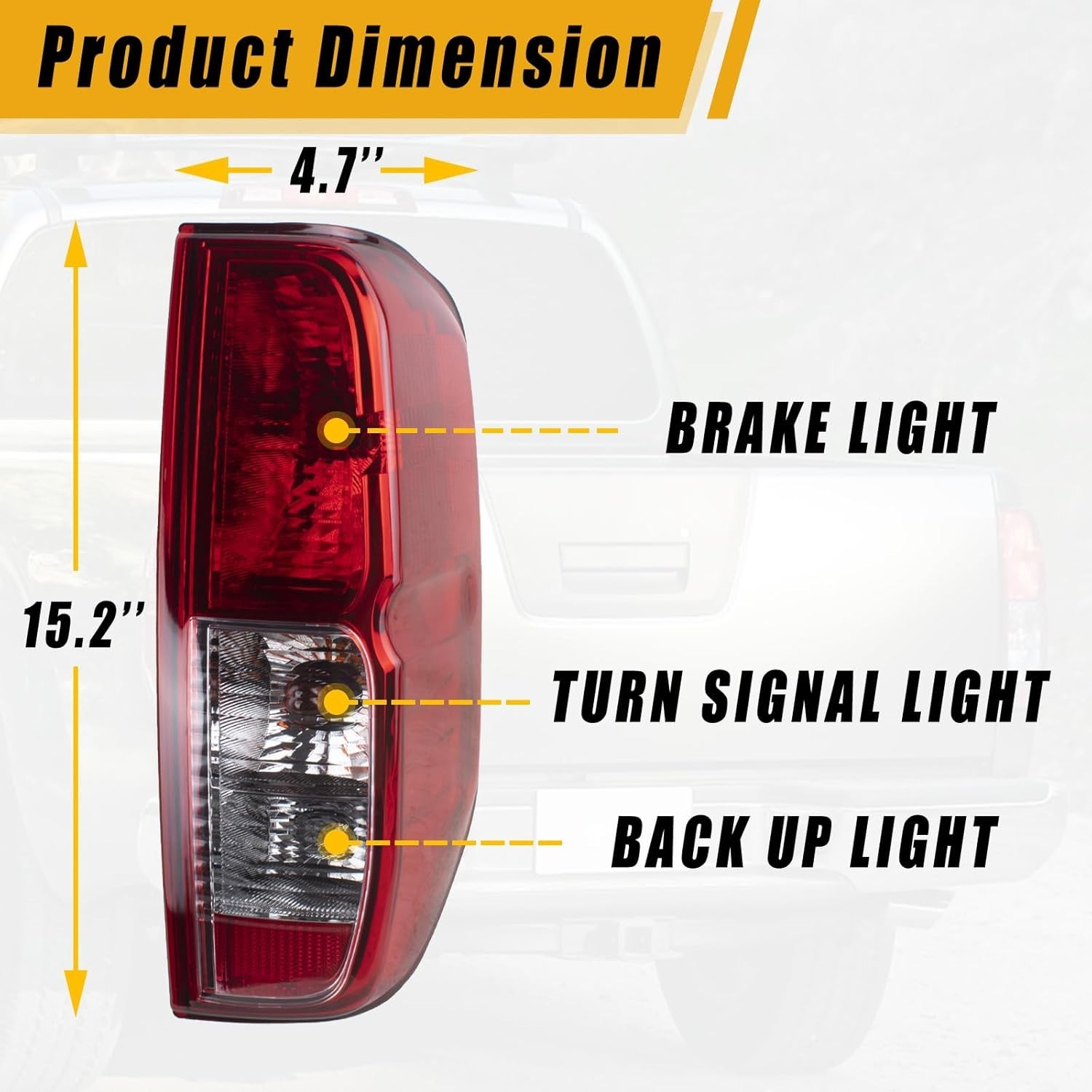 Right Tail Light Compatible With 2005-2021 Nissan Frontier, Suzuki Equator Rear