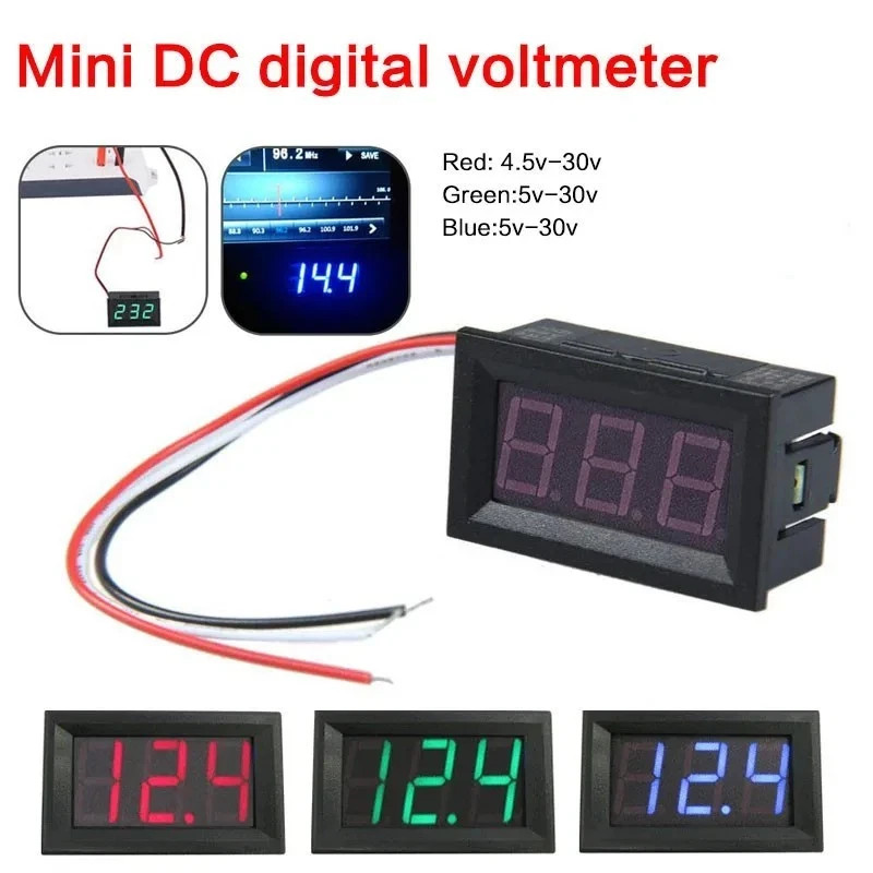 LED 12V ~ 24V Digital Display Voltmeter Car Motorcycle Voltage Gauge Panel Meter