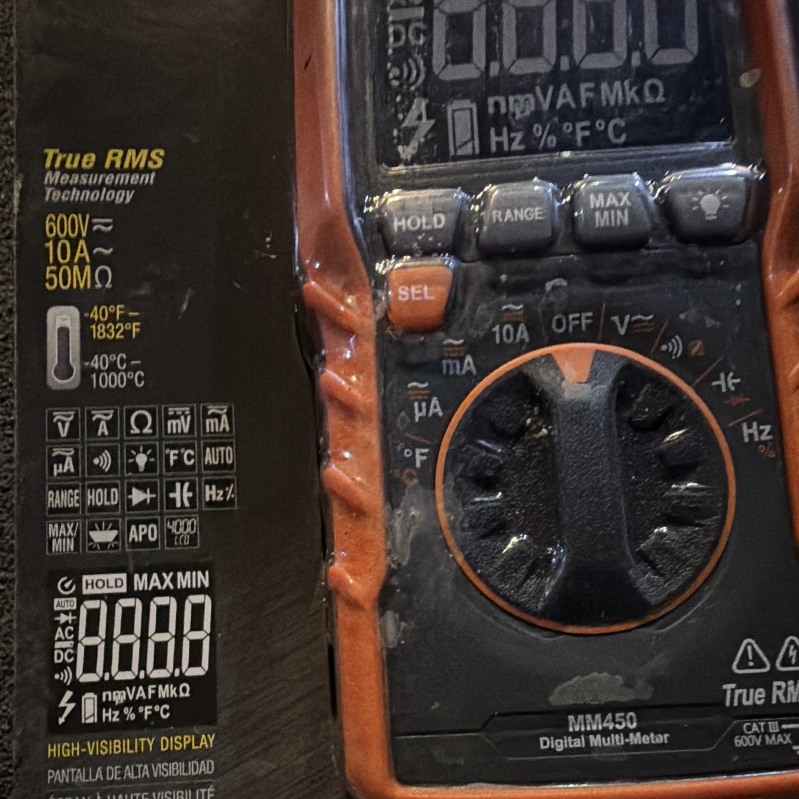 Klein Tools MM450 True RMS Auto-Ranging Multimeter 6000 Count CAT IV 600V